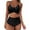Black, variant on Pisexur Women's Push Up Bathing Suits Ruched Swimsuits Halter Bandage Two Piece Bikini High Waisted Bikini
