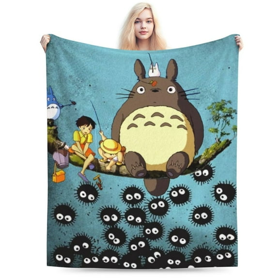 Ultra Soft Throw Plush, My Neighbor Totoro Bedding Fleece Blanket for Sofa Bed Travel 60"x50"