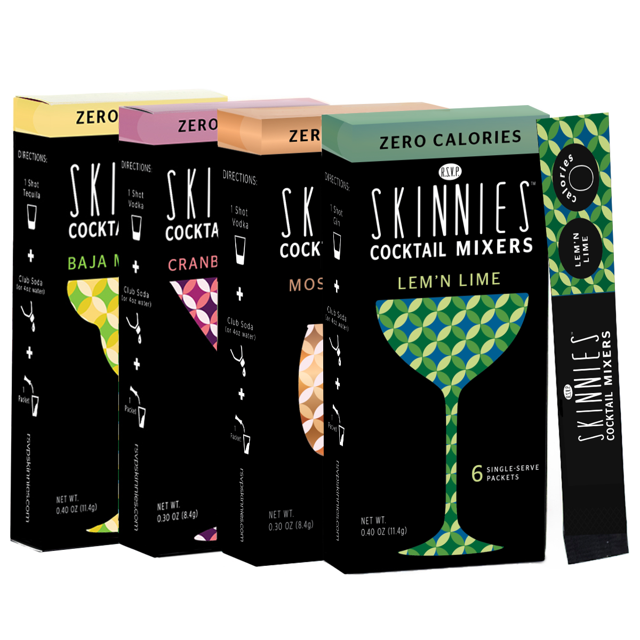 RSVP Skinnies Keto Pack 0 Sugar Cocktail Mixer (4 Boxes/24 Packets