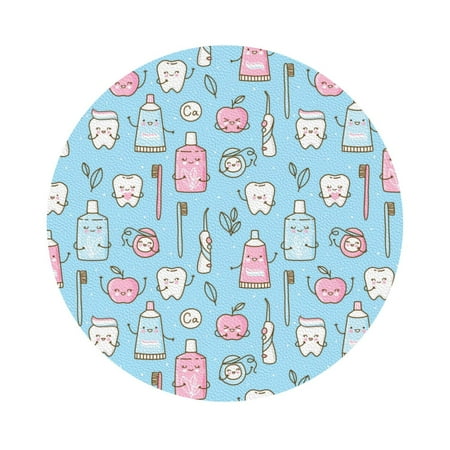 

Zeuib Funny Cute Teeth Print Set of 6 Coasters for Drinks Glass & Cups Stain Protection Table Coaster Set Decorative Coffee Cup Coasters Housewarming Gift for Home Decor Round Shape