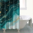 thumbnail image 4 of Teal Gold Marble Pattern Shower Curtain 84"x72" ,Bathroom Decorative Shower Curtains Set with 12 Hooks,Modern Waterproof Washable Shower Curtain, 4 of 6