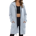 thumbnail image 2 of AGWOLF Full Zip Up Sweatshirts for Women Trendy Cradient Color Hooded Jacket Lightweight Long Sleeve Y2K Hoodies Preppy Tops, 2 of 5