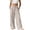 Beige, variant on Plus Size Pants with Pockets for Everyday and Work - Breathable Loose Fit Wide Leg Trousers in Solid Color
