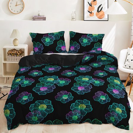 Hosima 3 Piece 3D Digital Printed Duvet Cover Full Size Bedroom Decorative Bedding Set,DEF26-King