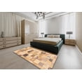thumbnail image 5 of Ahgly Company Machine Washable Indoor Round Abstract Orange Area Rugs, 5' Round, 5 of 7