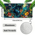 thumbnail image 2 of 1 Pcs 2D Flat License Plate Covers & Frames, Wolves in a Flowering Field For Decorative Front, Waterproof For Decoration Aluminum License Plate Covers & Frames Cover For Men Women, 12" X 6", 2 of 6
