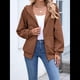 thumbnail image 5 of Sudadera con Capucha y Cremallera para Mujer, de Larga, para Otoño, con Capucha Extragrande, Chaquetas Informales de Moda Marrón XXL, 5 of 9