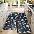 thumbnail image 4 of Kitchen Rugs Sets Of 2,Gray Dinosaurs Exotic Leaves Anti Fatigue Kitchen Mat Rugs Non Slip Washable,Decorative Kitchen Floor Mats for Kitchen,Sink,Laundry,17"x47"+17"x47", 4 of 5