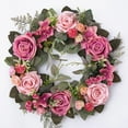 thumbnail image 4 of Guirnalda artificial de 45 cm, arreglos florales, guirnalda colgante, corona de flores Rosado, 4 of 9