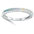 thumbnail image 4 of CHOOSE YOUR COLOR White Simulated Opal Stackable Wholesale Ring .925 Sterling Silver Band CZ Female Size 12, 4 of 4