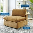 thumbnail image 4 of Sofa Middle Chair, Velvet, Brown, Modern Contemporary Urban Design, Living Lounge Room Hotel Lobby Hospitality, 4 of 8