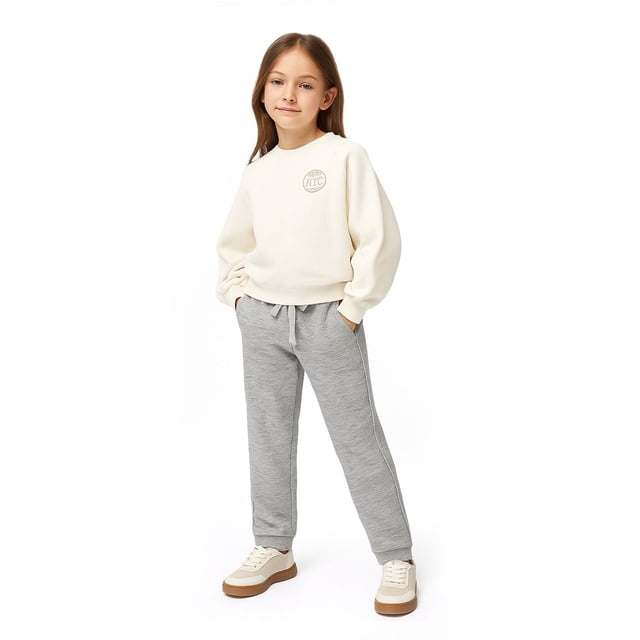 Pantalon jogger afelpado para niña / Kids 992501 (Gris) gris G