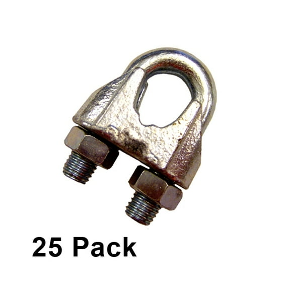1/2" Zinc Plated Malleable Wire Rope Clip (25 pack)