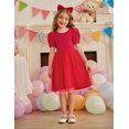 thumbnail image 2 of Vestido Arshiner para niña pequeña, fiesta de San Valentín, rojo, 4T, con accesorios, 2 of 6
