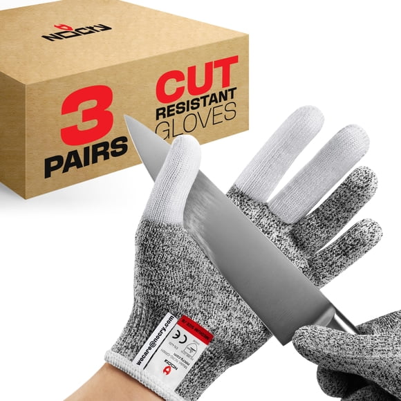Guantes de trabajo resistentes a cortes NoCry para mujeres y hombres, paquete de 3