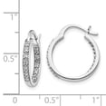 thumbnail image 3 of 14k White Gold Diamond In/Out Hoop Earrings 14k White Gold Earrings, 3 of 3