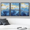 thumbnail image 2 of wall26 Framed Wall Art Print Set Gold and Blue Paint Stroke Display Abstract Shapes Illustrations Modern Art Boho Colorful Multicolor for Living Room, Bedroom, Office - 16"x24"x3 Black, 2 of 5