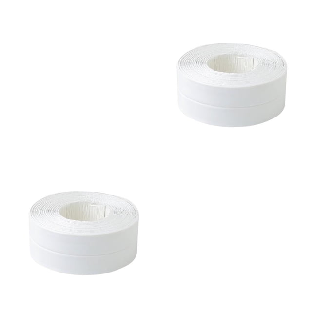 Advancent 3,35 m baño ducha fregadero baño tira de sellado cinta autoadhesiva impermeable pegatina de pared para baño cocina blanco 2piezas