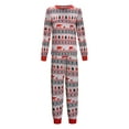 thumbnail image 1 of Gureui Christmas Family Matching Pajamas Sets, Long Sleeve Round Neck Cartoon Print Tops + Elastic Band Pants or Long Sleeve Jumpsuit Nightwear, 1 of 3