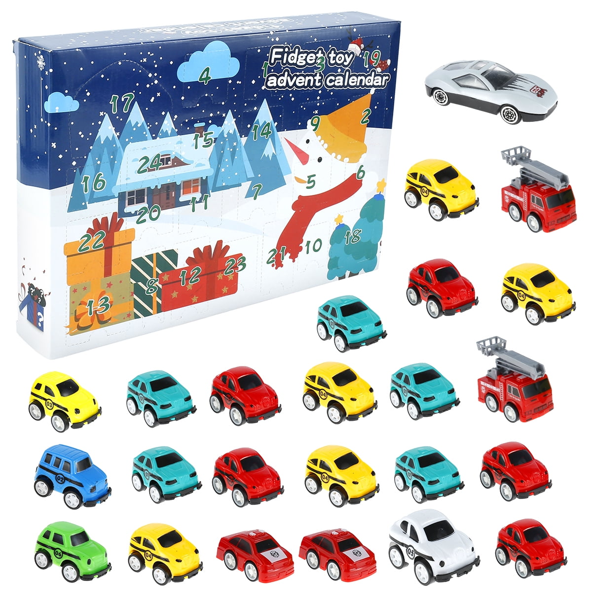 2021 Advent Calendar Car Toys for Kids, Christmas 24 Days Countdown Calendar Toys for Kids with