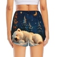thumbnail image 4 of Uemuo Starry Sky Sleep White Bear Pattern Women's Athletic Shorts High Waisted Running Shorts with Liner Pockets Gym Elastic Workout Shorts-X-Large, 4 of 9