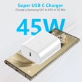 thumbnail image 2 of Cargador rápido tipo C QUIGVXKN de 45 W con cable USB C de 3 m, paquete de 2, 2 of 7