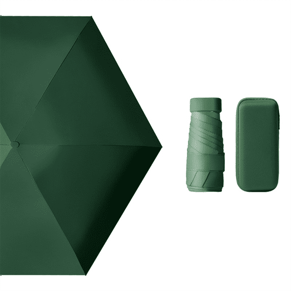 Six Fold Card Umbrella Portable Pocket Capsule Umbrella Anti-Ultraviolet for Rain and Shine Sunscreen Umbrella,B