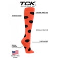 thumbnail image 2 of TCK Krazisox Polka Dot Over The Calf Socks (Neon Orange/Black, Small), 2 of 2