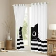 thumbnail image 3 of Feelyou Kawaii Anime Cat Blackout Curtains Set of 2 (52x84 Each) for Kids, Cute Kitten Lover Window Curtains, White Black Lines Curtains and Drapes, Blackout Curtains Bedroom Decor, 3 of 6