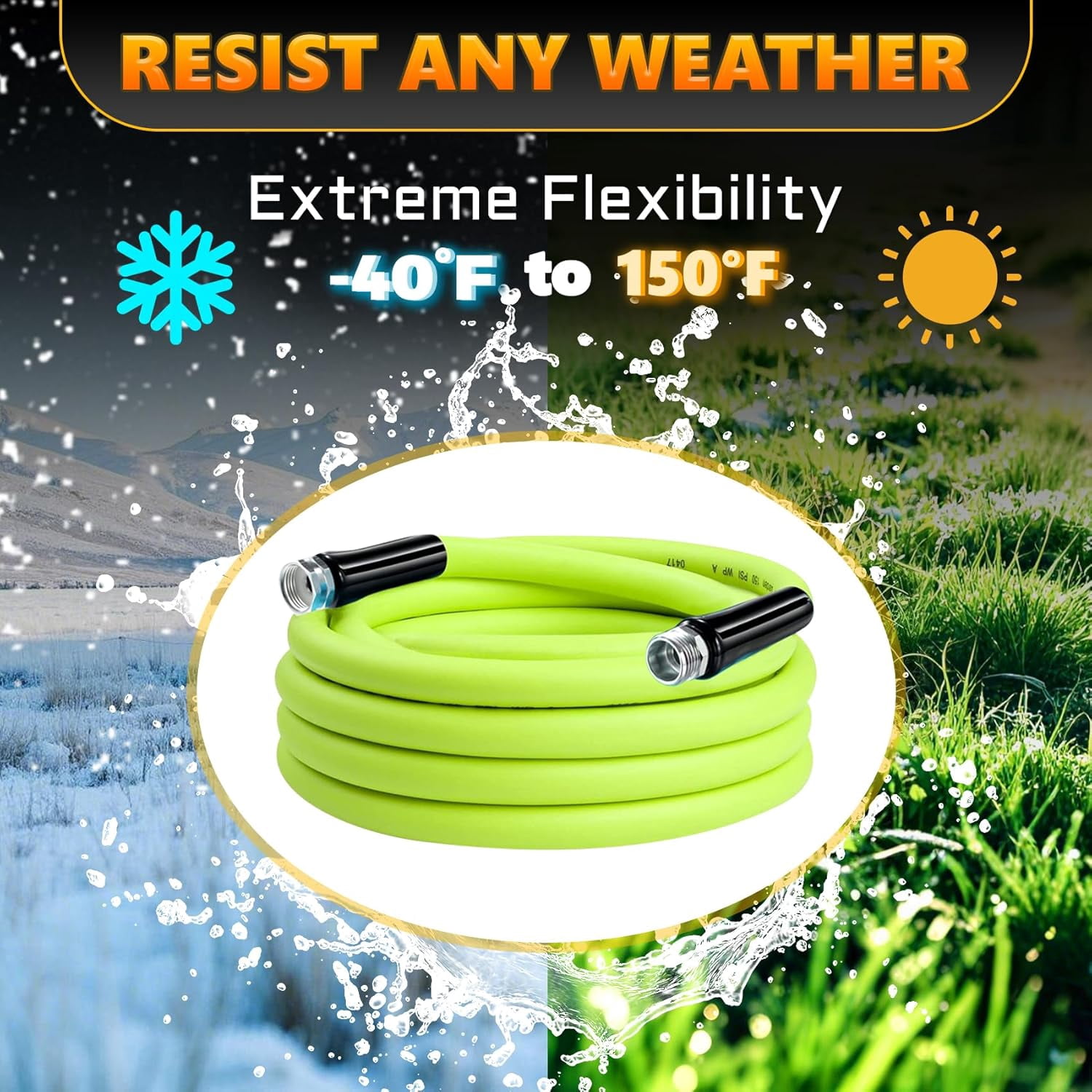 Beiled 5/8-inch Garden Hose with 3/4 Connector RV Water Pipe, 25FT
