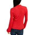 thumbnail image 2 of American Rag Womens Juniors Ribbed Mock Neck Pullover Top Red M, 2 of 3