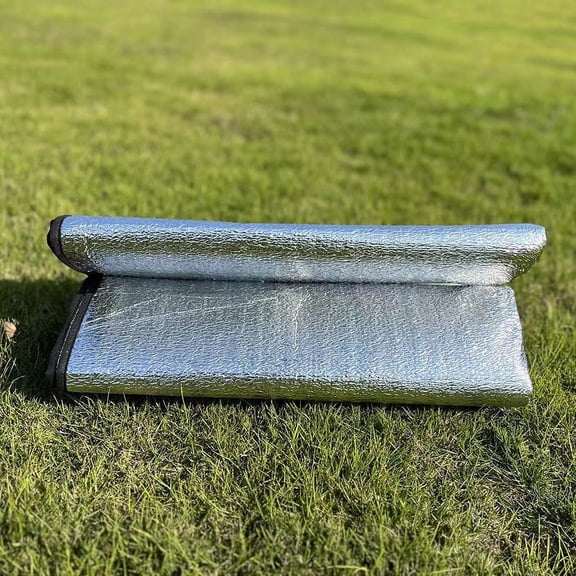 Waterproof Camping Sleeping Mat Aluminum Foil Outdoor Foldable Picnic Beach Moisture-proof Mattress Camping Mat Pad Silver