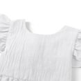 thumbnail image 4 of Efsteb Summer Dress for Girls Cotton Linen Ruffle Backless Sleeveless Casual Beach Party Dresses (White,3 Years), 4 of 7