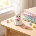 thumbnail image 4 of Lypsnake Ghost Holding Pink Pumpkin Figurine, Pastel Resin Ghost Statue, Kawaii Spooky Tabletop Ornament for Tiered Tray Shelf Halloween Home Decor, 4 of 6