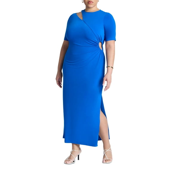 ELOQUII Women's Plus Size Cutout Detail Knit Maxi Dress