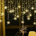 thumbnail image 5 of Guirnalda de luces LED con forma de copo de nieve para jardín, decoración navideña, cortina de ventana, intermitente, 8 modos, enchufe europeo, Año Nuevo 2025, 5 of 5
