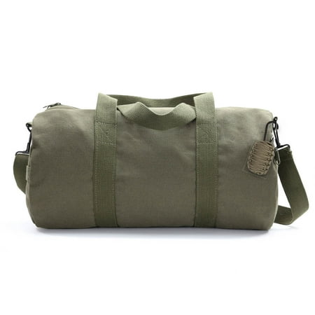 Heavyweight Canvas Duffel Bag, Olive, Large with FREE Paracord Survival