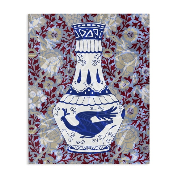 Stupell Industries Bohemian Red & Blue Baroque Vase Pattern Canvas Art, 16 x 20, by Lil' Rue