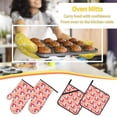 thumbnail image 5 of Honeii Bunny And Strawberry Pattern Oven Mitts and Pot Holders, Silicone Oven Gloves,500 F Heat Resistant Oven Mitts Sets, 4PCS, 5 of 6