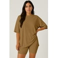 thumbnail image 2 of Moomaya Womens Oversized T-Shirt and Biker Shorts Lounge Set - 2 Piece Buttery Soft Viscose Jersey Co-ord - Loungewear, 2 of 8