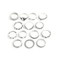 thumbnail image 1 of TFixol Vintage Geometric Elephant Knuckle Ring Set - 14Pcs Alloy Silver Rings for Effortless Fashion Statement, 1 of 6