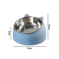 thumbnail image 2 of Cuenco de acero inoxidable para gatos y perros, con protección para las vértebras cervicales y boca oblicua, cuenco para comida para mascotas., 2 of 5