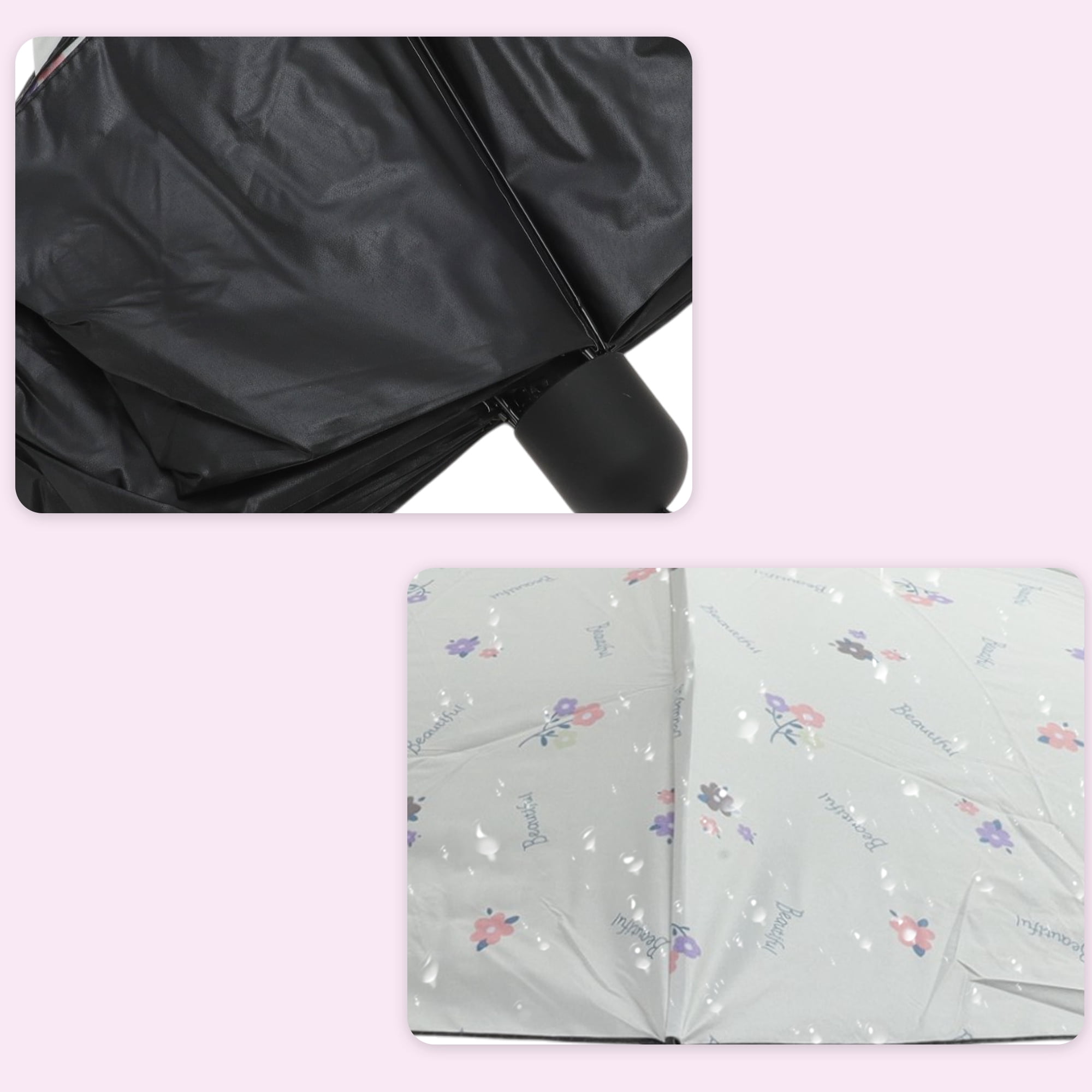 Unique Bargains Portable Manual Open Close Rain Umbrella Beige