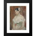 thumbnail image 2 of Berthe Morisot 11x14 Black Modern Framed Museum Art Print Titled - Young Girl with Neckline, Hair Flower (1893), 2 of 5
