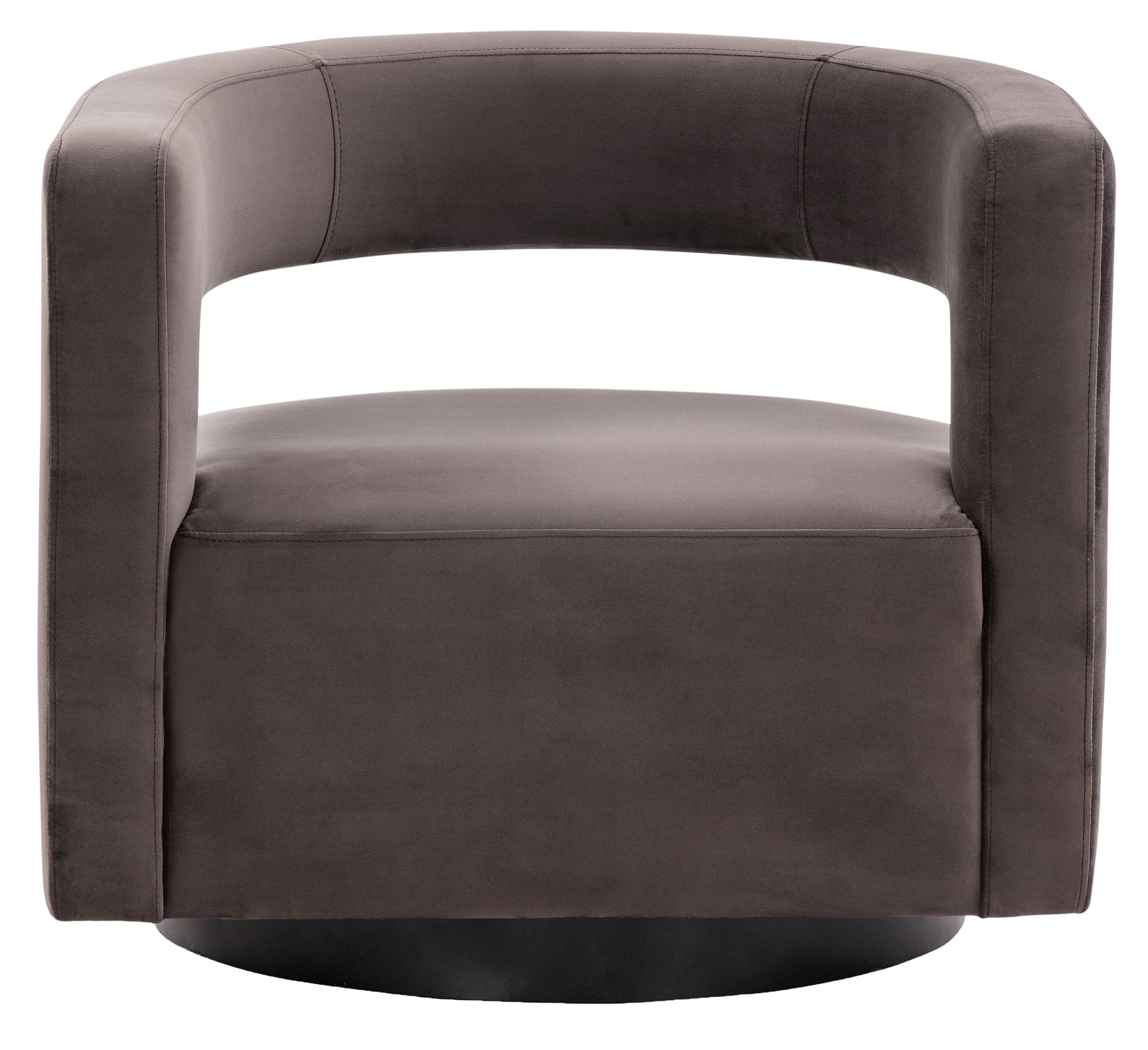 SAFAVIEH Couture Edgar Modern Velvet Solid Swivel Armchair, Dark Brown
