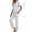 White, variant on Weebloom Pajama Women Short Sleeve Button Down Pajama Soft Outfit Long Pants Cozy Two Piece Sleepwear Nightwear Pjs Loungewear White 2Xl