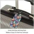 thumbnail image 3 of Square 2Pack PU Leather Starfish Cruise Luggage Tag with Privacy Cover and Name ID Tag for Travel Handbags Backpacks Luggage Tags, 3 of 6