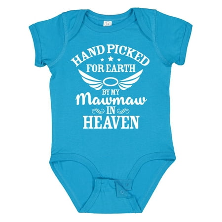 

Inktastic Handpicked for Earth by My Mawmaw in Heaven with Angel Wings Gift Baby Boy or Baby Girl Bodysuit