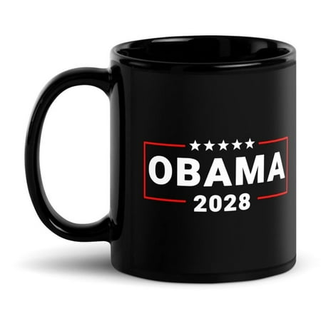 

Obama For President 2028 Black Glossy Mug Obama 2028 (11 oz)