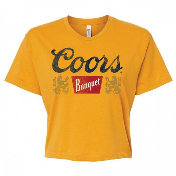 Coors 859316-small Banquet Crop Top T-Shirt for Womens, Gold - Small